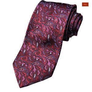 Bocara T Red Wine Color/Pink/White 100% Silk 60" Long 3.75" Wide Handmade(ID168)